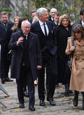 Téléchargez les photos : Sir Alex Ferguson assiste aux funérailles de Sir Bobby Charltons à la cathédrale de Manchester, Manchester, Royaume-Uni, 13 novembre 2023 - en image libre de droit