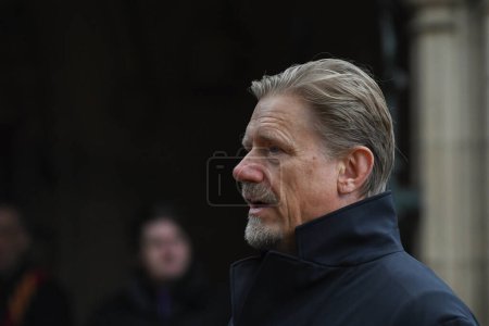 Photo for Former Manchester United player Peter Schmeichel attends Sir Bobby Charltons funeral at Manchester Cathedral, Manchester, United Kingdom, 13th November 2023 - Royalty Free Image