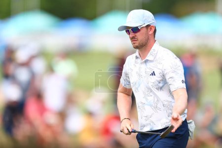 Photo for Connor Syme of Scotland looks on during the Fortinet Australian PGA Championship at Royal Queensland Golf Club, Brisbane, Australia, 26th November 2023 - Royalty Free Image