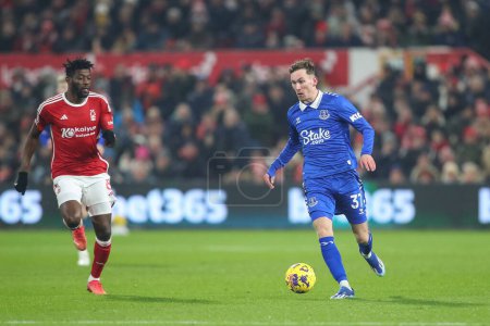 Photo for James Garner #37 of Everton breaks with the ball during the Premier League match Nottingham Forest vs Everton at City Ground, Nottingham, United Kingdom, 2nd December 2023 - Royalty Free Image