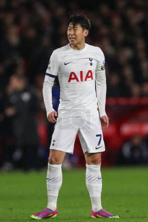 Photo for Son Heung-Min #7 of Tottenham Hotspur reacts during the Premier League match Nottingham Forest vs Tottenham Hotspur at City Ground, Nottingham, United Kingdom, 15th December 202 - Royalty Free Image