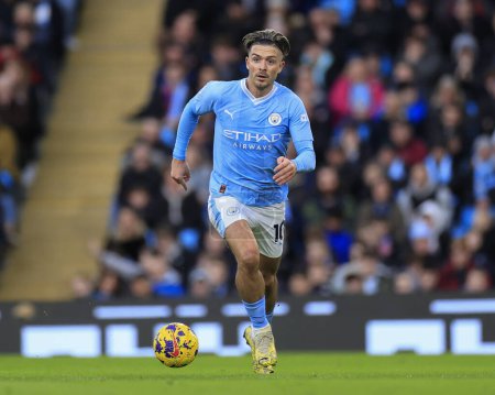 Photo for Jack Grealish #10 of Manchester City controls the ball during the Premier League match Manchester City vs Crystal Palace at Etihad Stadium, Manchester, United Kingdom, 16th December 202 - Royalty Free Image