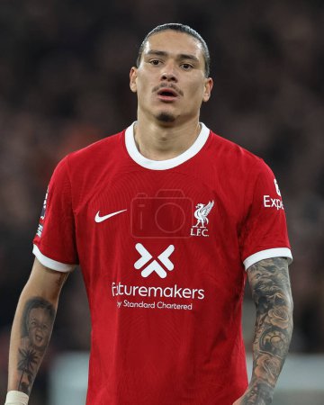 Photo for Darwin Nez of Liverpool during the Premier League match Liverpool vs Manchester United at Anfield, Liverpool, United Kingdom, 17th December 2023 - Royalty Free Image