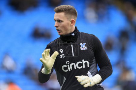 Photo for Dean Henderson #30 of Crystal Palace during the warm up ahead of the Premier League match Manchester City vs Crystal Palace at Etihad Stadium, Manchester, United Kingdom, 16th December 202 - Royalty Free Image