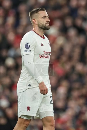 Photo for Luke Shaw of Manchester United during the Premier League match Liverpool vs Manchester United at Anfield, Liverpool, United Kingdom, 17th December 202 - Royalty Free Image