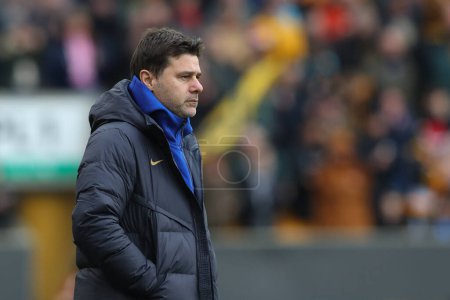Photo for Mauricio Pochettino manager of Chelsea during the Premier League match Wolverhampton Wanderers vs Chelsea at Molineux, Wolverhampton, United Kingdom, 24th December 202 - Royalty Free Image