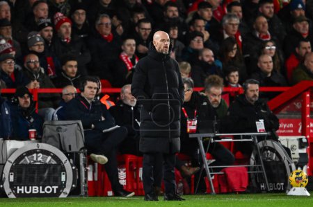 Photo for Erik ten Hag Manager of Manchester United during the Premier League match Nottingham Forest vs Manchester United at City Ground, Nottingham, United Kingdom, 30th December 202 - Royalty Free Image