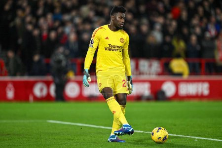Photo for Andr Onana of Manchester United in action during the Premier League match Nottingham Forest vs Manchester United at City Ground, Nottingham, United Kingdom, 30th December 2023 - Royalty Free Image
