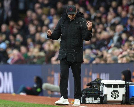 Photo for Vincent Kompany manager of Burnley reacts during the Premier League match Aston Villa vs Burnley at Villa Park, Birmingham, United Kingdom, 30th December 202 - Royalty Free Image