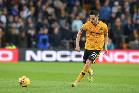 Photo for Pablo Sarabia #21 of Wolverhampton Wanderers passes the ball during the Premier League match Wolverhampton Wanderers vs Everton at Molineux, Wolverhampton, United Kingdom, 30th December 202 - Royalty Free Image