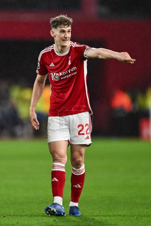 Photo for Ryan Yates of Nottingham Forest gives his team instructions during the Premier League match Nottingham Forest vs Manchester United at City Ground, Nottingham, United Kingdom, 30th December 202 - Royalty Free Image