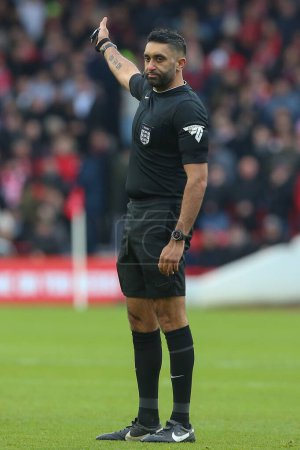 Photo for Referee Sunny Sukhvir Gill during the Emirates FA Cup Third Round match Nottingham Forest vs Blackpool at City Ground, Nottingham, United Kingdom, 7th January 202 - Royalty Free Image
