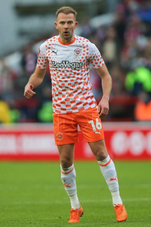Photo for Jordan Rhodes of Blackpool during the Emirates FA Cup Third Round match Nottingham Forest vs Blackpool at City Ground, Nottingham, United Kingdom, 7th January 202 - Royalty Free Image