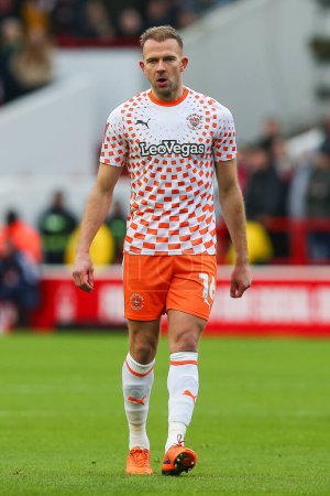 Photo for Jordan Rhodes of Blackpool during the Emirates FA Cup Third Round match Nottingham Forest vs Blackpool at City Ground, Nottingham, United Kingdom, 7th January 202 - Royalty Free Image