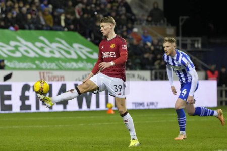Photo for Scott McTominay of Manchester United controls the ball during the Emirates FA Cup Third Round match Wigan Athletic vs Manchester United at DW Stadium, Wigan, United Kingdom, 8th January 202 - Royalty Free Image
