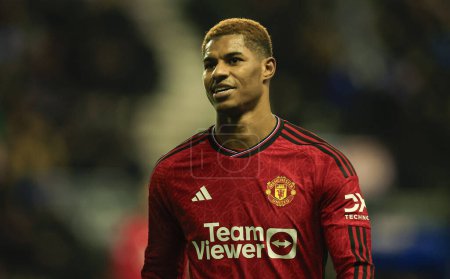 Photo for Marcus Rashford of Manchester United during the Emirates FA Cup Third Round match Wigan Athletic vs Manchester United at DW Stadium, Wigan, United Kingdom, 8th January 2024 - Royalty Free Image
