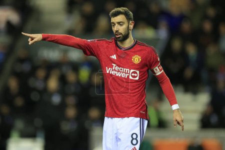 Photo for Bruno Fernandes of Manchester United during the Emirates FA Cup Third Round match Wigan Athletic vs Manchester United at DW Stadium, Wigan, United Kingdom, 8th January 2024 - Royalty Free Image
