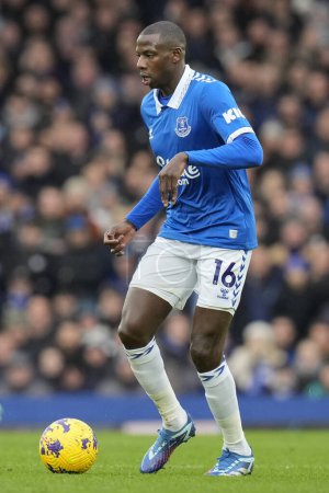 Photo for Abdoulaye Dolcourt of Everton during the Premier League match Everton vs Aston Villa at Goodison Park, Liverpool, United Kingdom, 14th January 2024 - Royalty Free Image