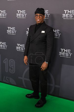 Photo for Ian Wright arrives on the Green Carpet ahead of The Best FIFA Football Awards 2023 at Apollo Theatre, London, United Kingdom, 15th January 2024 - Royalty Free Image