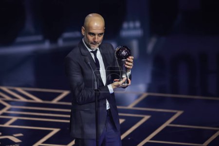 Photo for Winner of The Best FIFA Men's Coach 2023 Pep Guardiola during The Best FIFA Football Awards 2023 at Eventim Apollo, London, United Kingdom, 15th January 2024 - Royalty Free Image