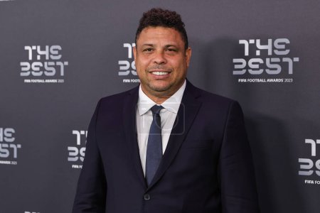 Photo for Ronaldo former Brazilian footballer arrives on the Green Carpet ahead of The Best FIFA Football Awards 2023 at Apollo Theatre, London, United Kingdom, 15th January 2024 - Royalty Free Image