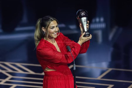 Photo for Mary Earps Winner of The Best FIFA Women's Goalkeeper 2023 during The Best FIFA Football Awards 2023 at Eventim Apollo, London, United Kingdom, 15th January 2024 - Royalty Free Image