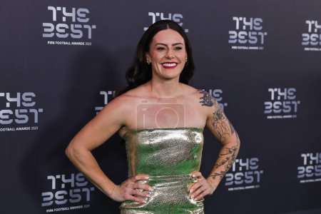 Photo for Ali Krieger arrives on the Green Carpet ahead of The Best FIFA Football Awards 2023 at Apollo Theatre, London, United Kingdom, 15th January 2024 - Royalty Free Image