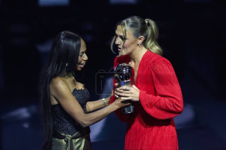 Photo for Mary Earps receives the trophy as Winner of The Best FIFA Women's Goalkeeper 2023 during The Best FIFA Football Awards 2023 at Eventim Apollo, London, United Kingdom, 15th January 2024 - Royalty Free Image