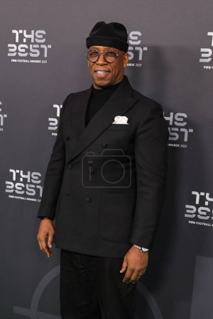 Photo for Ian Wright arrives on the Green Carpet ahead of The Best FIFA Football Awards 2023 at Apollo Theatre, London, United Kingdom, 15th January 2024 - Royalty Free Image