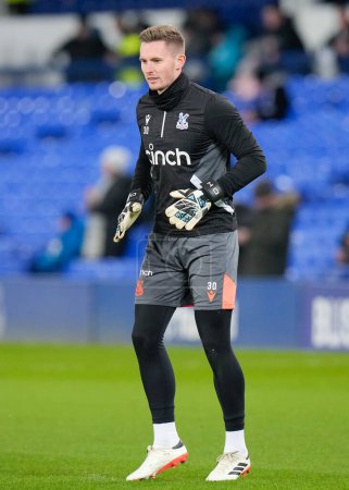 Photo for Dean Henderson of Crystal Palace warms up ahead of the match, during the Emirates FA Cup Third Round Replay match Everton vs Crystal Palace at Goodison Park, Liverpool, United Kingdom, 17th January 202 - Royalty Free Image