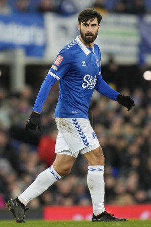 Photo for Andr Gomes of Everton during the Emirates FA Cup Third Round Replay match Everton vs Crystal Palace at Goodison Park, Liverpool, United Kingdom, 17th January 2024 - Royalty Free Image