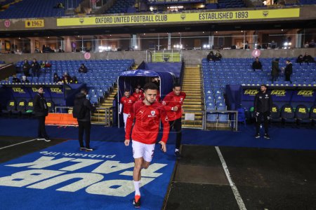 Photo for Jordan Williams of Barnsley leads his team out for the pre-game warm-up during the Sky Bet League 1 match Oxford United vs Barnsley at Kassam Stadium, Oxford, United Kingdom, 23rd January 202 - Royalty Free Image