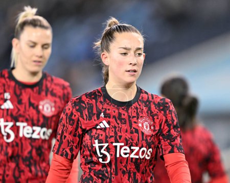 Photo for Maya Le Tissier of Manchester United Women warms up ahead of the match, during the FA Women's League Cup match Manchester City Women vs Manchester United Women at Joie Stadium, Manchester, United Kingdom, 24th January 202 - Royalty Free Image