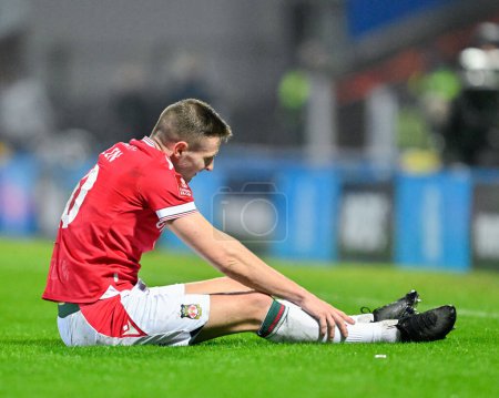 Photo for Paul Mullin of Wrexham looks dejected, during the Emirates FA Cup Fourth Round match Blackburn Rovers vs Wrexham at Ewood Park, Blackburn, United Kingdom, 29th January 202 - Royalty Free Image