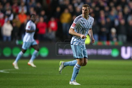 Photo for Chris Wood of Nottingham Forest during the Emirates FA Cup Fourth Round match Bristol City vs Nottingham Forest at Ashton Gate, Bristol, United Kingdom, 26th January 202 - Royalty Free Image