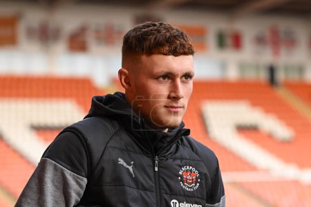 Photo for Sonny Carey of Blackpool arrives ahead of the Sky Bet League 1 match Blackpool vs Charlton Athletic at Bloomfield Road, Blackpool, United Kingdom, 27th January 202 - Royalty Free Image