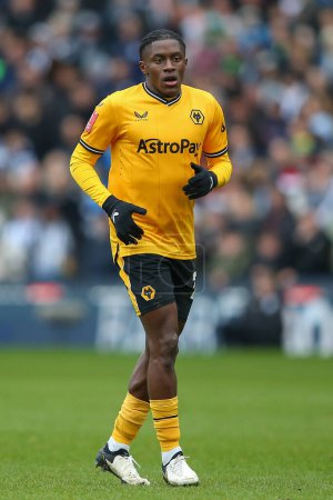 Photo for Jean-Ricner Bellegarde of Wolverhampton Wanderers during the Emirates FA Cup Fourth Round match West Bromwich Albion vs Wolverhampton Wanderers at The Hawthorns, West Bromwich, United Kingdom, 28th January 202 - Royalty Free Image