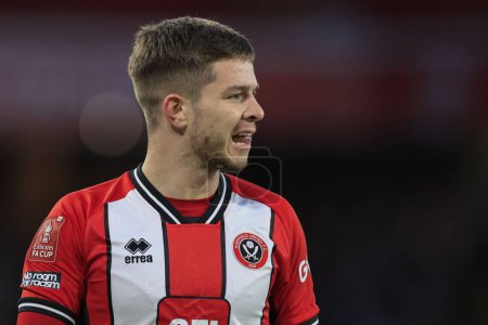 Photo for James McAtee of Sheffield United during the Emirates FA Cup Fourth Round match Sheffield United vs Brighton and Hove Albion at Bramall Lane, Sheffield, United Kingdom, 27th January 202 - Royalty Free Image