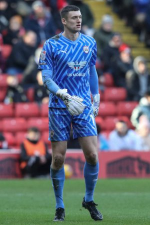 Photo for Liam Roberts of Barnsley during the Sky Bet League 1 match Barnsley vs Exeter City at Oakwell, Barnsley, United Kingdom, 27th January 202 - Royalty Free Image