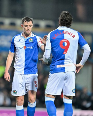 Photo for Dominic Hyam of Blackburn Rovers and Sam Gallagher of Blackburn Rovers, during the Emirates FA Cup Fourth Round match Blackburn Rovers vs Wrexham at Ewood Park, Blackburn, United Kingdom, 29th January 202 - Royalty Free Image