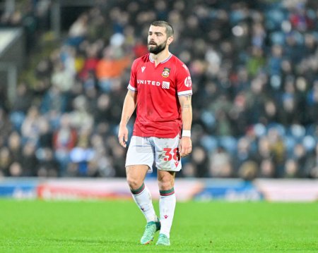 Photo for Elliot Lee of Wrexham, during the Emirates FA Cup Fourth Round match Blackburn Rovers vs Wrexham at Ewood Park, Blackburn, United Kingdom, 29th January 202 - Royalty Free Image