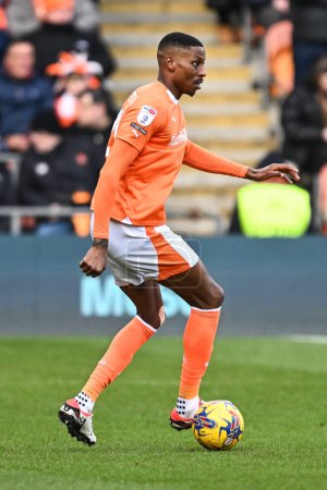 Photo for Marvin Ekpiteta of Blackpool in action during the Sky Bet League 1 match Blackpool vs Charlton Athletic at Bloomfield Road, Blackpool, United Kingdom, 27th January 202 - Royalty Free Image