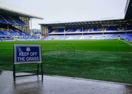 Photo for A general view of the interior of Goodison Park ahead of the match, during the Emirates FA Cup Fourth Round match Everton vs Luton Town at Goodison Park, Liverpool, United Kingdom, 27th January 202 - Royalty Free Image