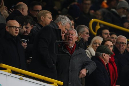 Téléchargez les photos : Sir Alex Ferguson présent au match de Premier League Wolverhampton Wanderers vs Manchester United à Molineux, Wolverhampton, Royaume-Uni, 1er février 202 - en image libre de droit