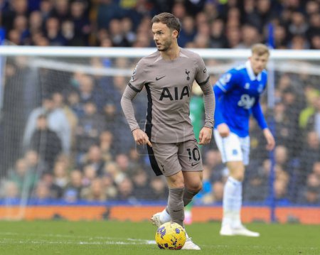 Photo for James Maddison of Tottenham Hotspur in action during the Premier League match Everton vs Tottenham Hotspur at Goodison Park, Liverpool, United Kingdom, 3rd February 202 - Royalty Free Image