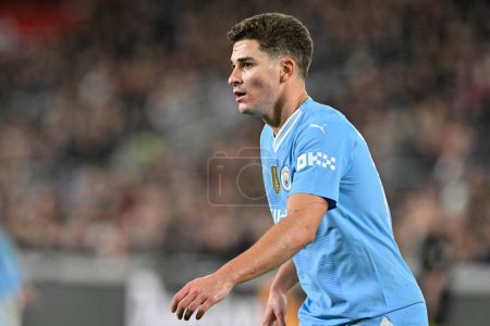 Photo for Julin lvarez of Manchester City during the Premier League match Brentford vs Manchester City at The Gtech Community Stadium, London, United Kingdom, 5th February 2024 - Royalty Free Image