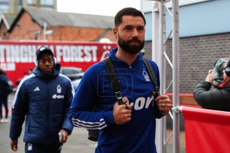 Photo for Felipe of Nottingham Forest arrives ahead of the Premier League match Nottingham Forest vs Newcastle United at City Ground, Nottingham, United Kingdom, 10th February 202 - Royalty Free Image