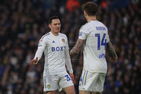 Photo for New signing Connor Roberts of Leeds United during the Sky Bet Championship match Leeds United vs Rotherham United at Elland Road, Leeds, United Kingdom, 10th February 202 - Royalty Free Image