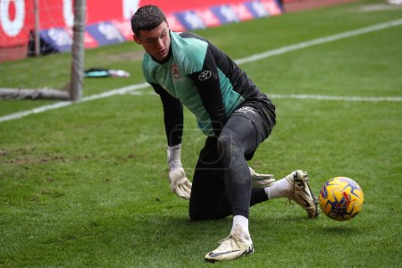 Photo for Liam Roberts of Barnsley in the pregame warmup session during the Sky Bet League 1 match Barnsley vs Leyton Orient at Oakwell, Barnsley, United Kingdom, 10th February 202 - Royalty Free Image