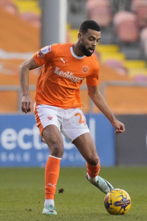 Photo for CJ Hamilton of Blackpool during the Sky Bet League 1 match Blackpool vs Oxford United at Bloomfield Road, Blackpool, United Kingdom, 10th February 202 - Royalty Free Image